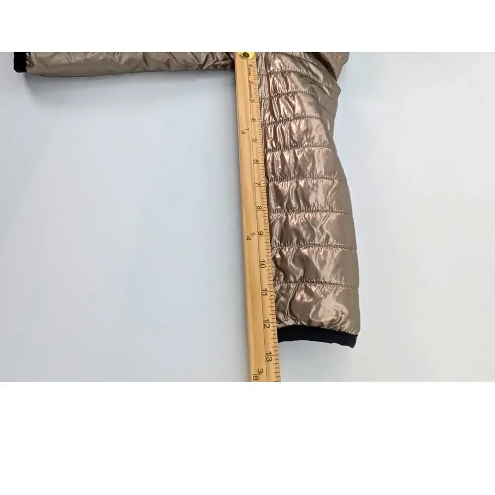 Atlantis Weathergear Puffer‎ Jacket Girl 5/6 Metallic Gold Tone Black Reversible